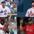 Arriba: Max Scherzer y Paul Goldschmidt. Abajo: Amed Rosario y Kenley Jansen.