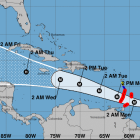 Ruta del huracán Beryl categoría 4. 