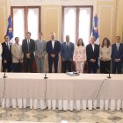 Los directivos de ADOEXPO junto al presidente Abinader y el ministro Joel Santos.