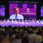 La intervención del presidente del partido morado, Danilo Medina, fue escuchada con atención por la alta dirigencia convocada.  José Francisco