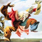  Max Ernst. El ángel del hogar. Óleo sobre tela114 x 146 cm, 1937. Colección privada. Ejecutada en la misma fecha del Guernica de Picasso. Presagia la catástrofe de la Segunda Guerra Mundial.