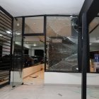 Cristales dañados de la explosión