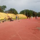 La pista de atletismo.