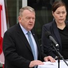 Lars Løkke Rasmussen y Vivian Motzfeldt en EEUU. EFE