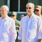 El presidente electo de Chile, José Antonio Kast, y el  presidente Luis Abinader, durante su recorrido por la zona fronteriza este domingo.