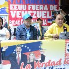 El comité solidaridad con Venezuela en Santiago anuncia marcha nacional por el respeto al derecho internacional. Hoy/ Wilson Aracena
