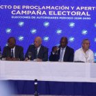 inicio campaña electoral UASD 16-02-Miembros del CCE junto al rector Editrudis  Beltrán. Alexis Monegro