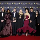 Andy Jurgensen, Leonardo DiCaprio, Teyana Taylor, Paul Thomas Anderson, Sara Murphy, Chase Infiniti, Benicio del Toro, Cassandra Kulukundis y Michael Bauman de «One Battle After Another» en los Premios EE BAFTA de Cine 2026. EFE/EPA/TOLGA AKMEN