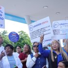 Paro y protesta de enfermeras en el Hospital Docente Dr. Francisco E. Moscoso Puello