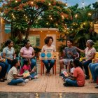 La imagen que recrea a una comunidad educándose emocionalmente.