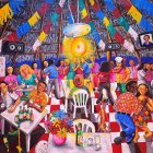 José Morillo. Verano Presidente. Acrílica sobre tela, 37x47 pulgadas, 2025. Cortesía de Juan J. Bodden.