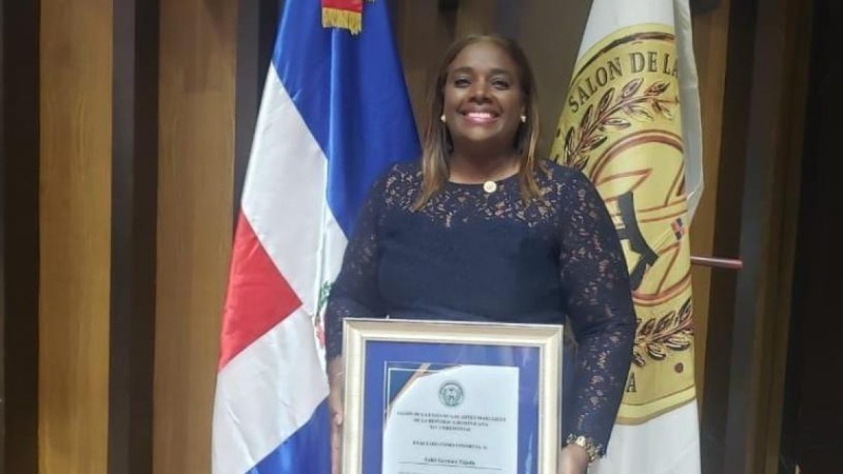 Leidi Germán, poco después de la exaltación PFAM.