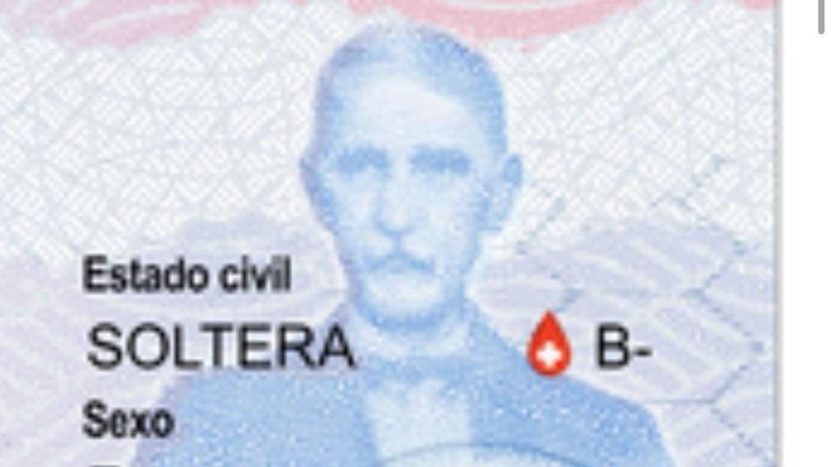 Ícono de gota de sangre en la nueva cédula