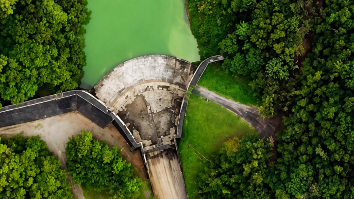 Aguas contaminadas presa de Hatillo.