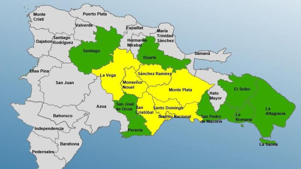 Mapa de alertas del COE
