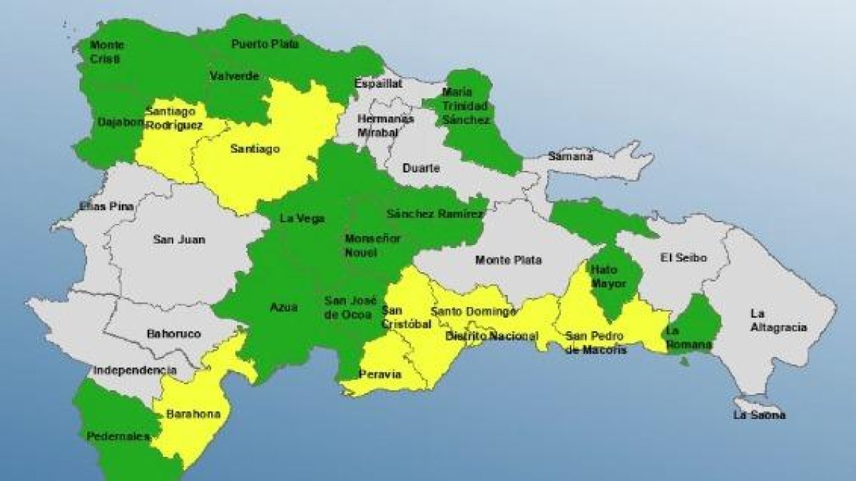 COE incrementa alertas: ocho provincias y el DN en amarilla y 13 en verde