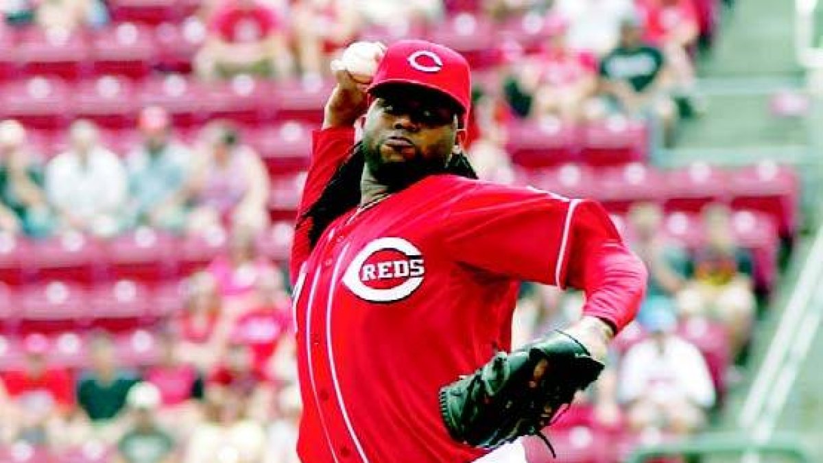 El dominicano Johnny Cueto durante su actuación de ayer