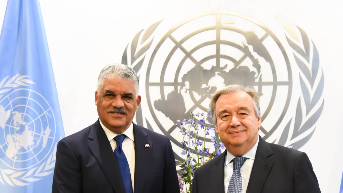 Canciller Miguel Vargas y el Secretario General de las Naciones unidas, Antonio Guterres (foto de archivo)