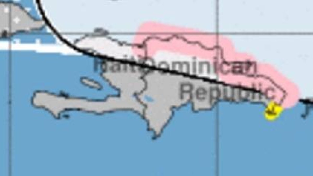 Miami declara alerta de huracán desde Cabo Engaño hasta la Bahía de Manzanillo en Monte Cristi. Las localidades marcadas en rosado serían las más afectadas por Irma.