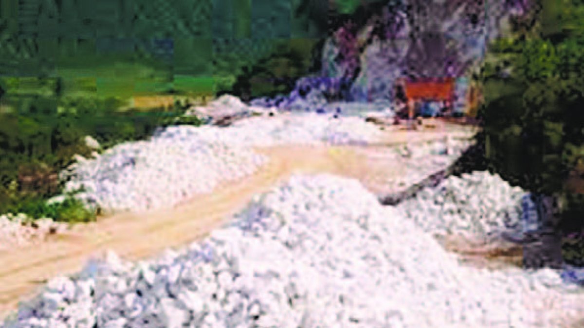 En esa zona de explota carbonato de calcio