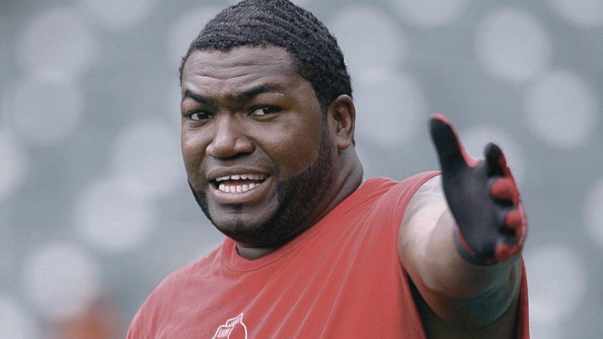 Boston Red Sox's David Ortiz loosens up before the start of a baseball game against the Baltimore Orioles, Saturday, Aug. 1, 2009, in Baltimore. (AP Photo/Rob Carr)
