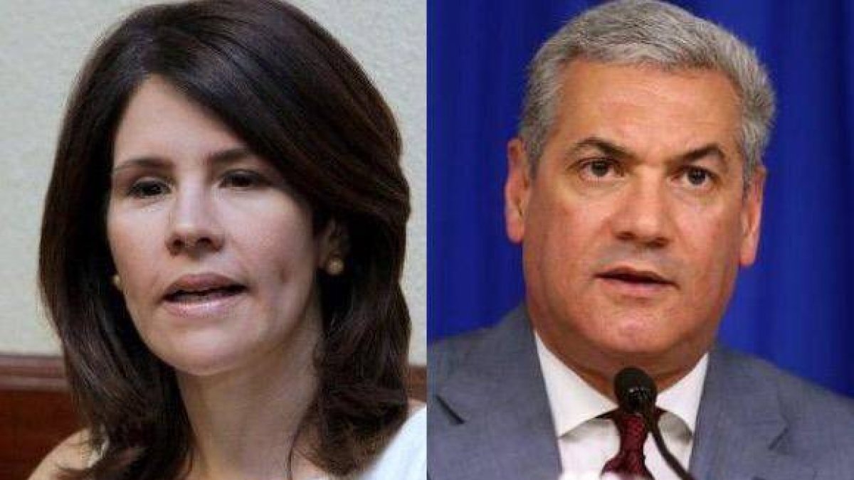 La periodista Alicia Ortega y el exministro de Obras Públicas y excandidato presidencial del Partido de la Liberación Dominicana (PLD), Gonzalo Castillo. Fuente externa.