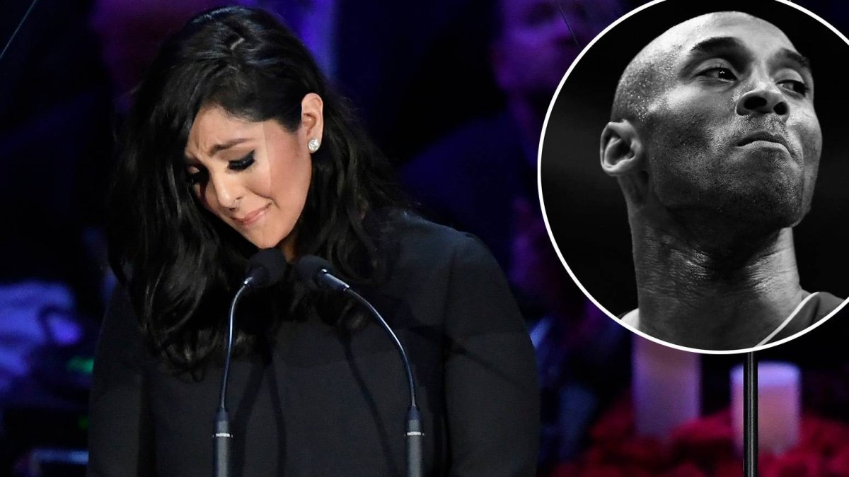 LOS ANGELES, CALIFORNIA - FEBRUARY 24: Vanessa Bryant speaks during The Celebration of Life for Kobe & Gianna Bryant at Staples Center on February 24, 2020 in Los Angeles, California. (Photo by Kevork Djansezian/Getty Images)
