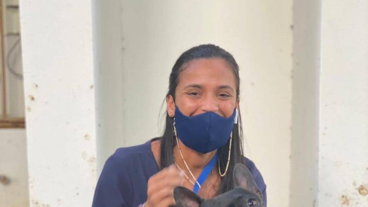 Trufa, en los momentos de su rescate  por el Departamente de Protección Animal del MP - Externa