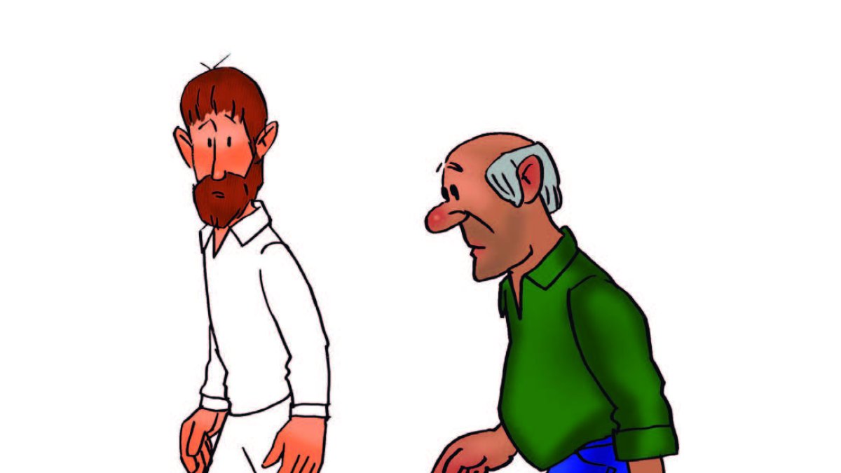 Dos personas caminando.