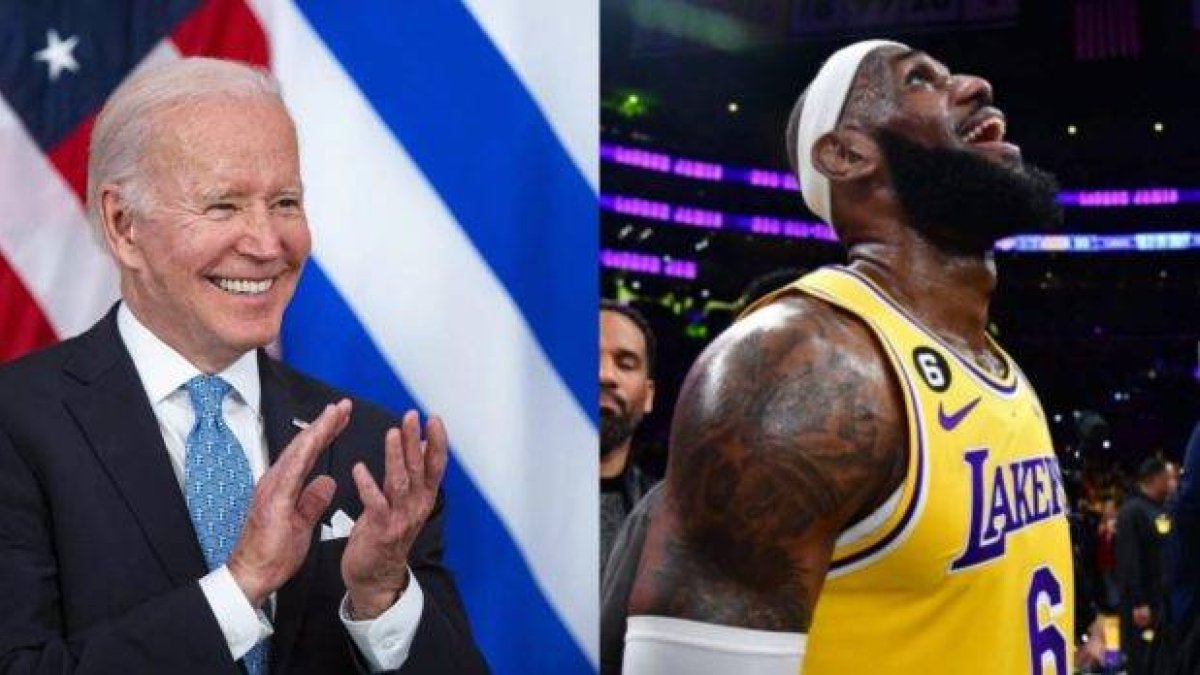 Joe Biden (izquierda) y LeBron James.