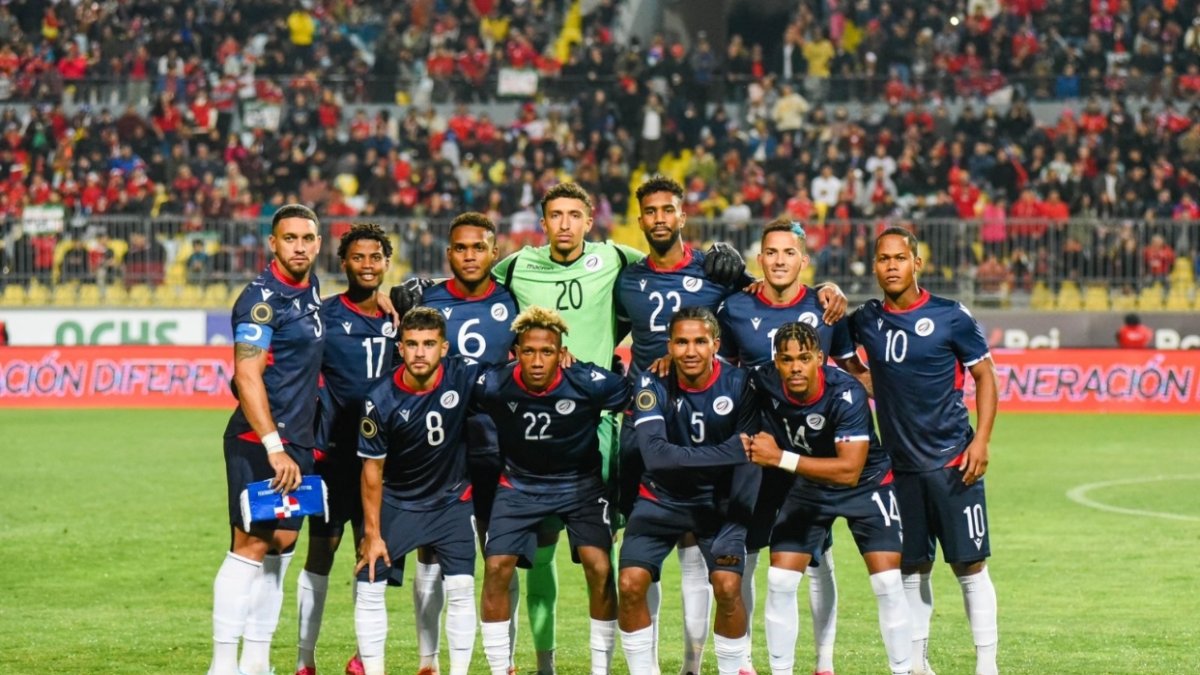 Parte de los jugadores de la selección absoluta del fútbol de República Dominicana.