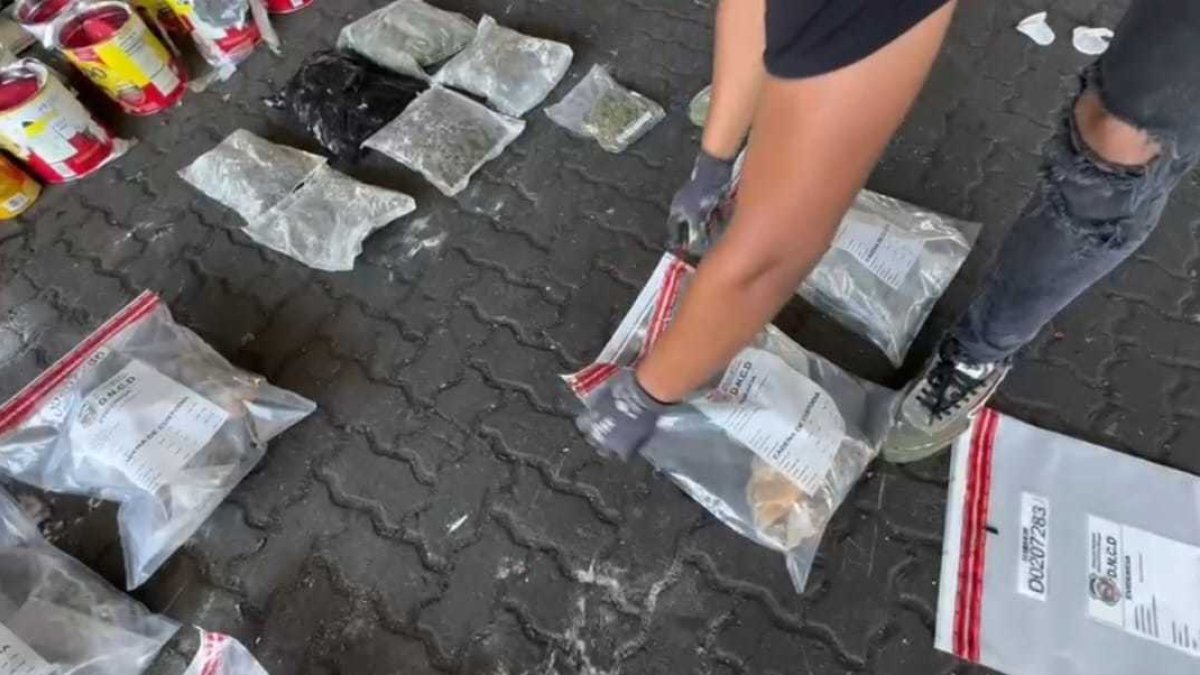 Parte del paquete incautado