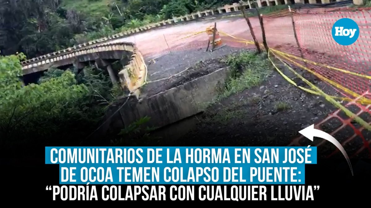 Comunitarios de La Horma en San José de Ocoa temen colapso del puente