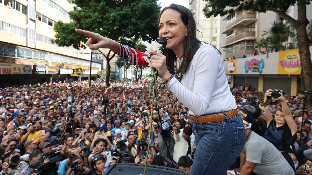 Foto de Machado en la marcha del 9 de enero. EFE