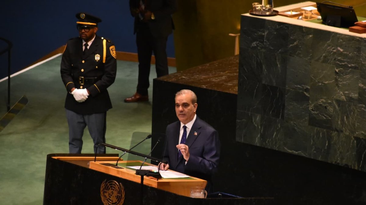 El pte  Abinader dirige su discurso ante la 80 asamblea de la ONU  /Imágenes José de León