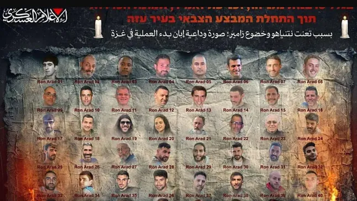 Las imágenes de 46 rehenes publicadas por Hamas en redes sociales en septiembre. (Telegram).