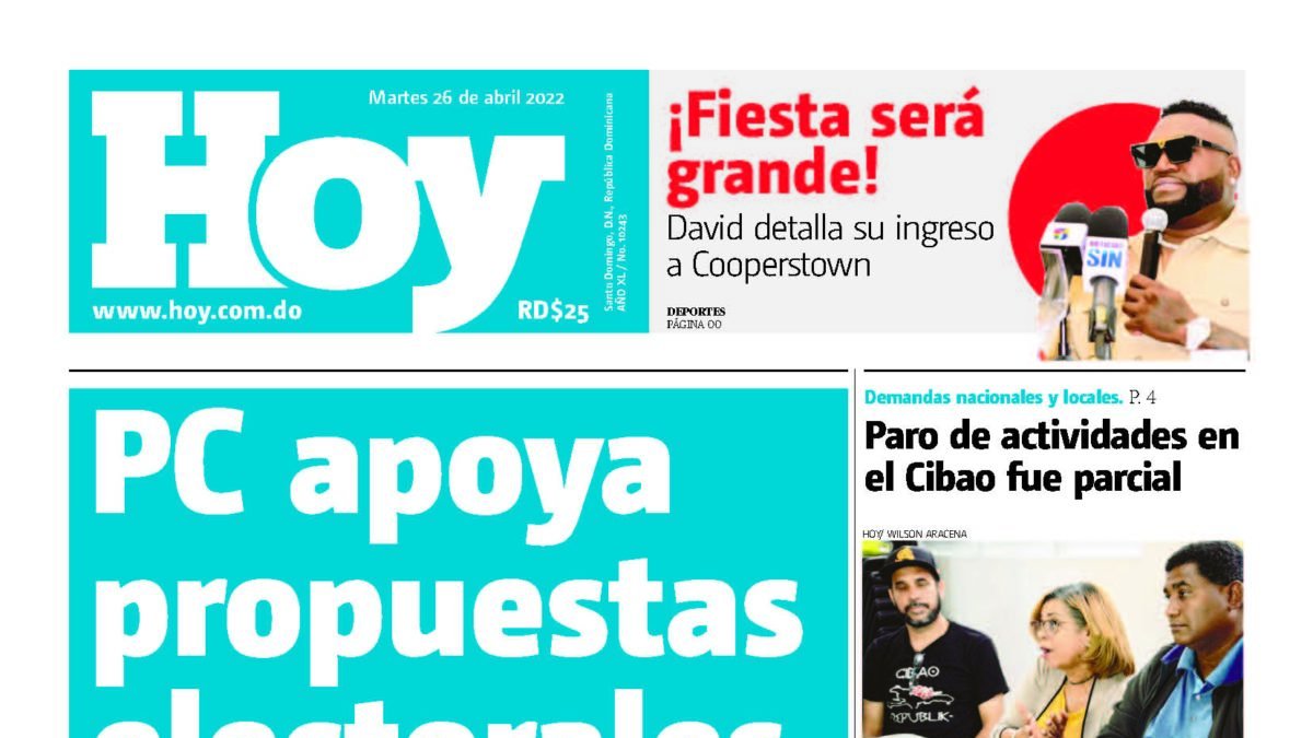 Edición impresa, martes 26 de abril de 2022