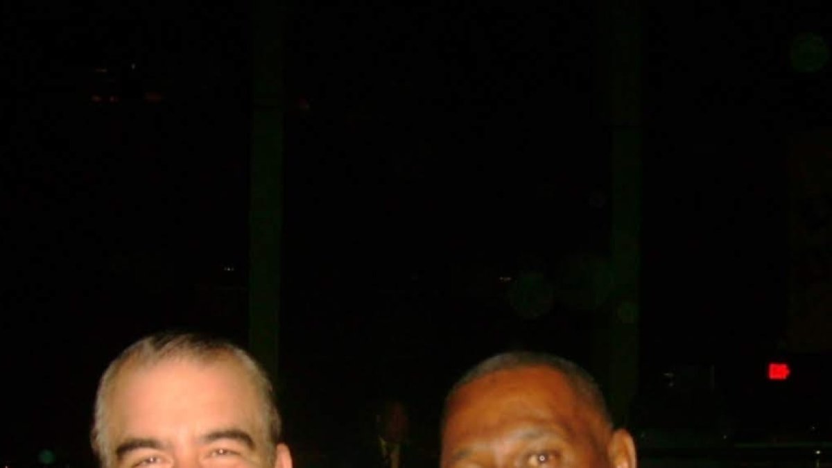 Cristóbal Marte Hoffiz junto a Beato Miguel Cruz