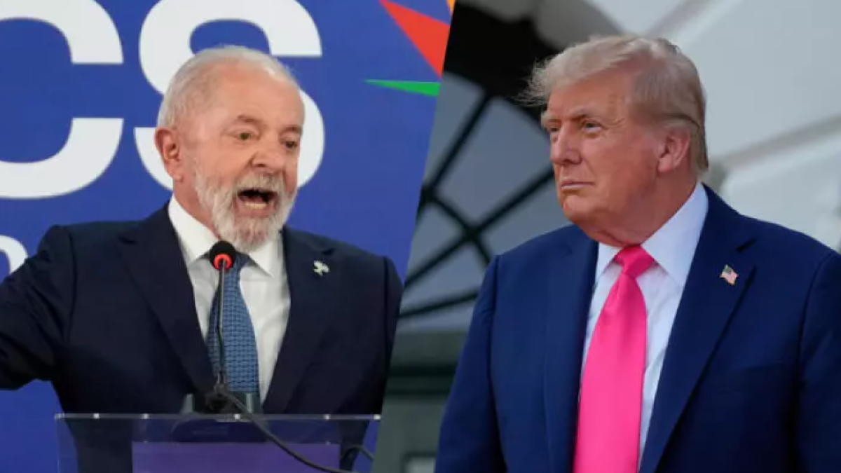 Los presidentes Lula y Donald Trump se enfrentaron por el expresidente brasileño Jair Bolsonaro el 7 de julio de 2025 © Eraldo Peres, Julia Demaree Nikhinson / AP / Montage RFI