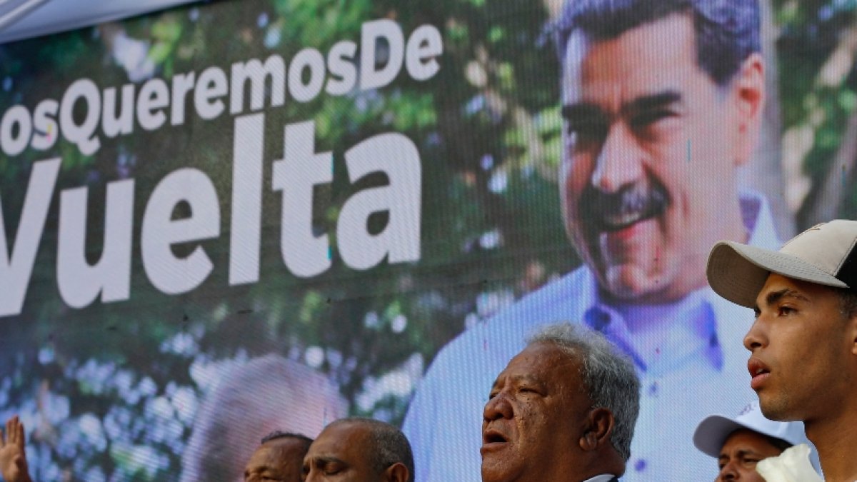 Acto por la liberacón de Maduro y su esposa, Caracas.