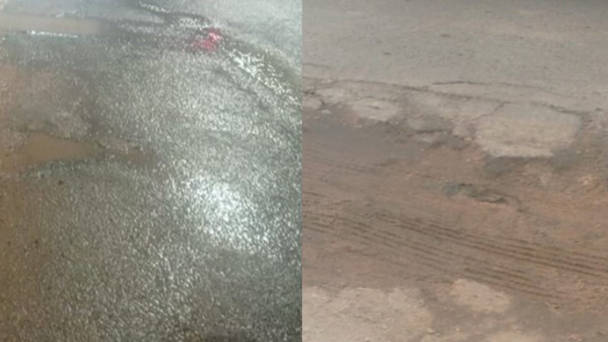 Así estaba la vía/ Así está ahora “reparada”