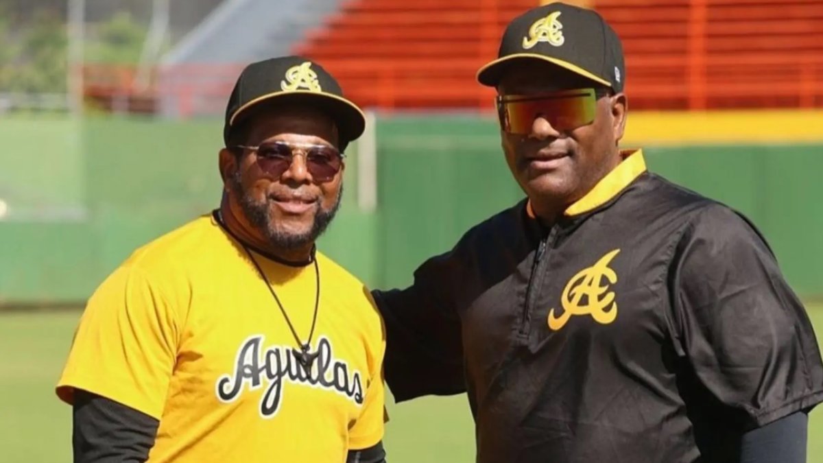 Luis Polonia (izq.) y Miguel Tejada, compañeros con las Aguilas y quienes brillaron con su ofensiva en múltiples Series del Caribe.