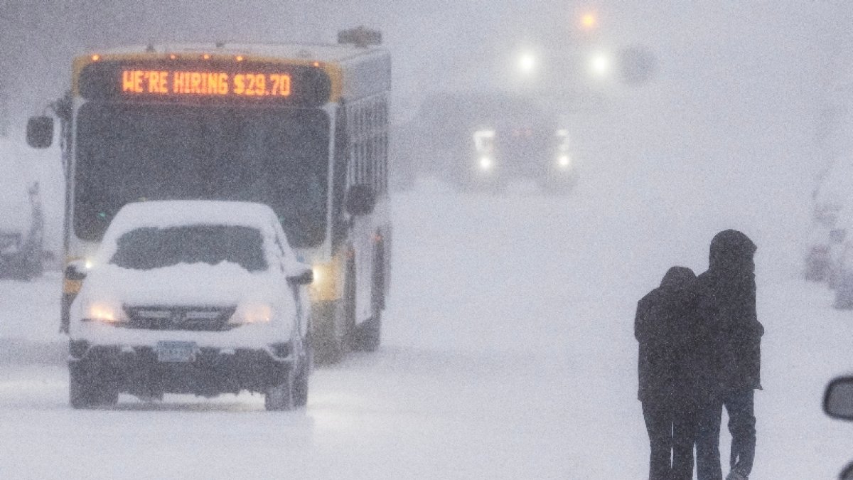 Zona bajo nieve en Minneapolis, Estados Unidos. 