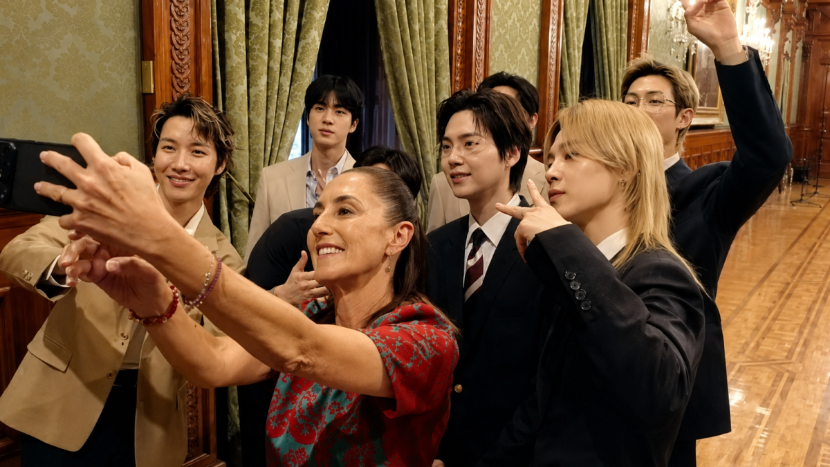Claudia Sheinbaum recibe a BTS en Ciudad de México