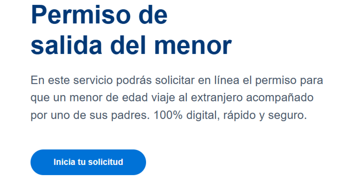 Cómo solicitar el Permiso de Salida de Menor 100 % digital