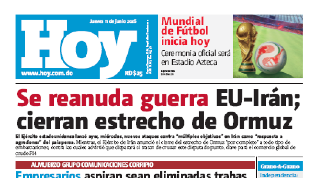 Edición Impresa, jueves 11 de junio de 2026