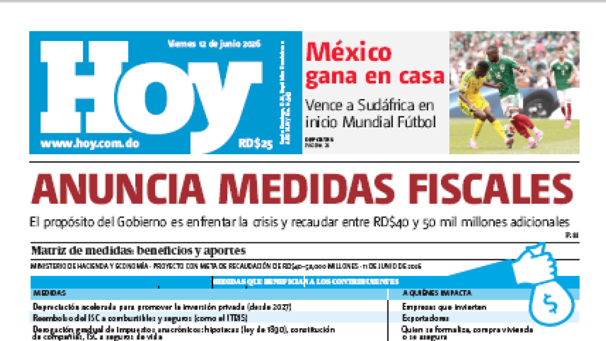 Edición Impresa, viernes 12 de junio de 2026