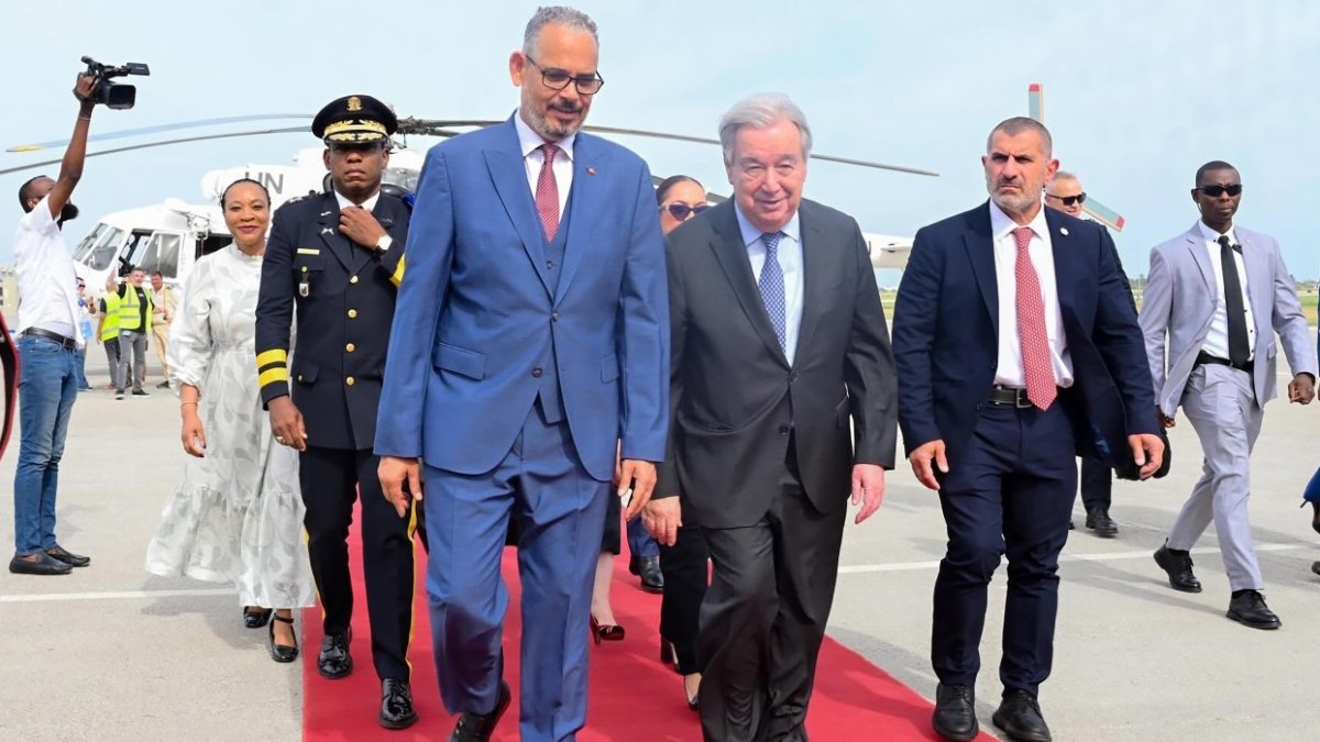 El primer ministro de Haití, Alix Didier Fils-Aimé, recibió a António Guterres. EFE