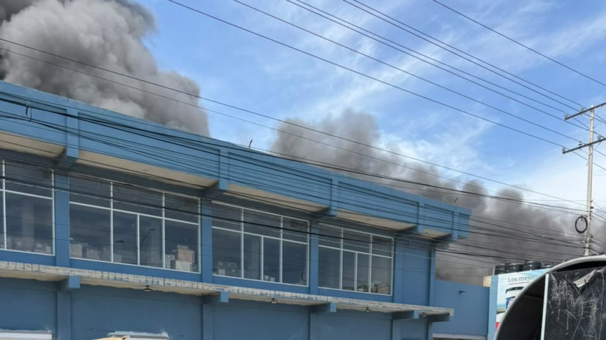 Varias unidades del Cuerpo de Bomberos trabajan en el lugar para sofocar las llamas, mientras ambulancias permanecen en la zona como medida preventiva