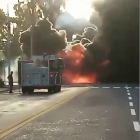 Se incendia camión de combustible en la avenida George Washington